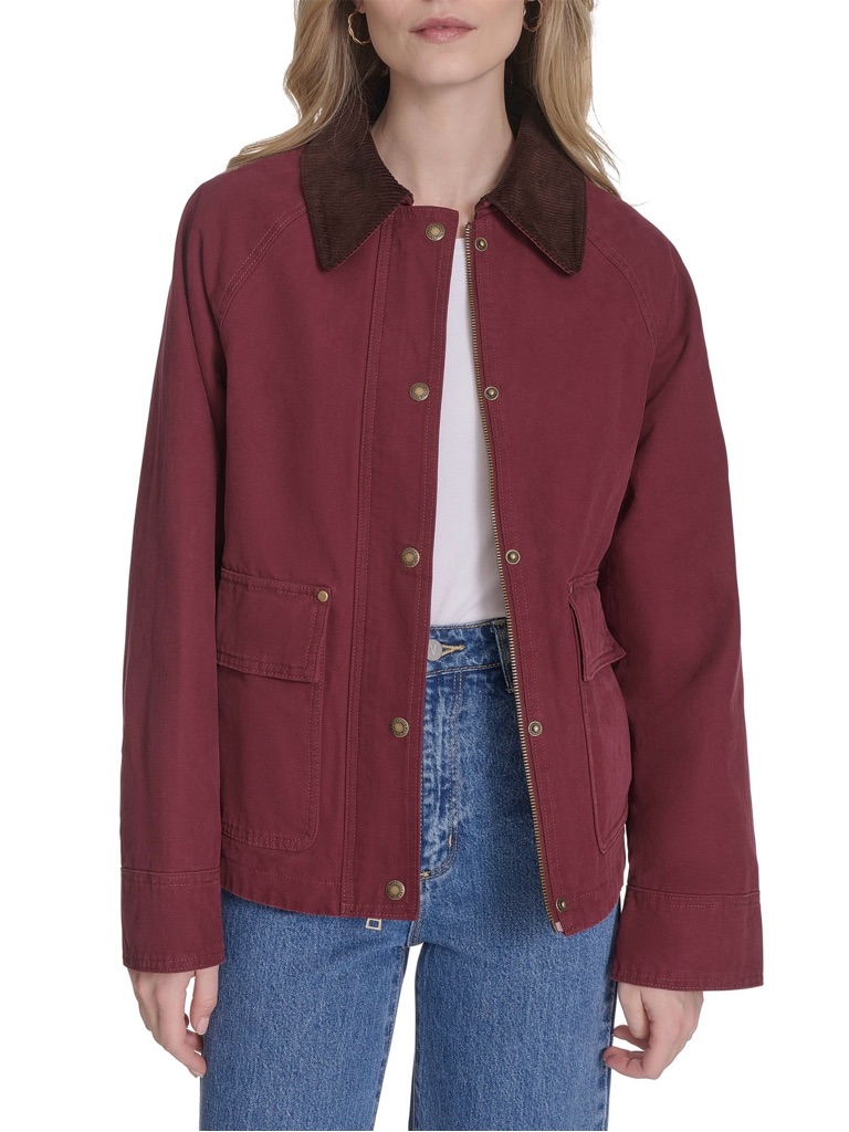 Levi's Women’s Canvas Jacket With Brown Corduroy Collar